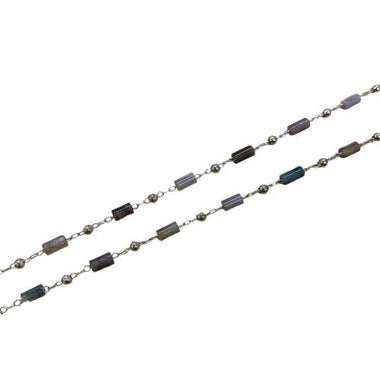 18kt Plated Gold Chain - Mix Agate Beaded - 50cm