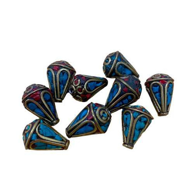 Handmade Tibetan Vintage Decorative Short Teardrop Beads - Gold - 1.5cm
