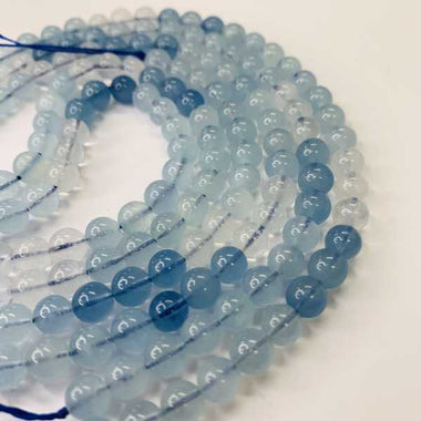 Rainbow Aquamarine Crystal Strand 15 inches 6mm round bead