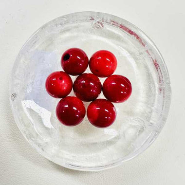 Natural Non Dyed Red Coral Crystal Gemstone Beads 9mm ( price each )