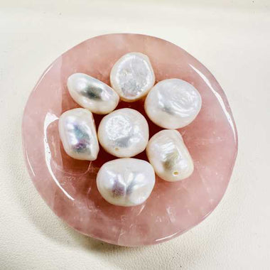 “AAA” Natural Freshwater Pearls Baroque Beads 12 – 13mm (each) | Elegance and Purity in White