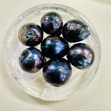 “AAA” Natural Freshwater Pearls Baroque Beads 14 – 15mm (each) | Elegance and Purity in Peacock Blue