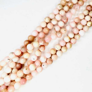 Pink Opal Peruvian Crystal Faceted Round Gemstones Beads 6mm -15.5″ Strand