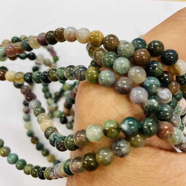 Indian Agate Round Crystal 15 inch Strand Choose a size