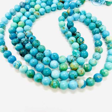 Crystal Turquoise Strand Round Bead 6mm 15 inches