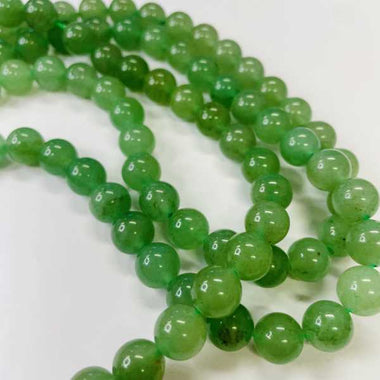 Green Aventurine Crystal Round Bead Strand 15.5 inch