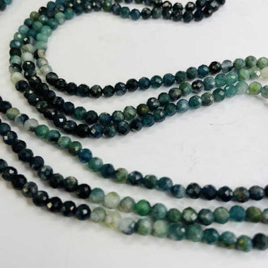 Faceted Blue Rainbow Tourmaline Crystal 15 inch strand 4mm