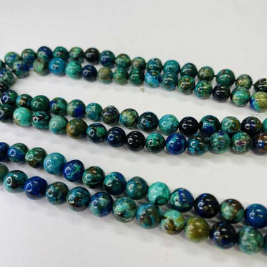 Azurite ''A'' Round Crystal 6mm Bead 15 inch strand