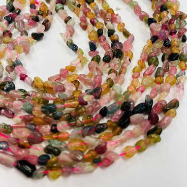 Tourmaline Crystal Nugget Gemstone Beads 4-6 mm - 15.5" Strand