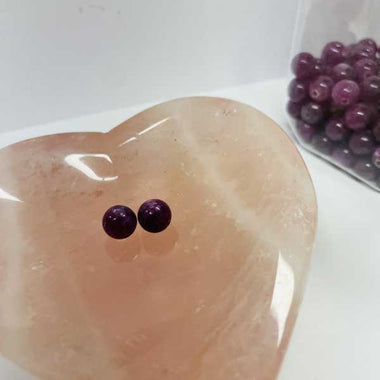 ''AAA'' Star Ruby Crystal Round Gemstones Beads 6mm ( 2pcs)