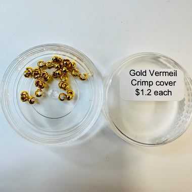 Gold Vermeil - Bead Crimp Cover - each