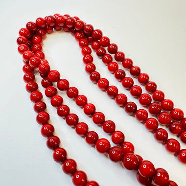 Natural Non Dyed Red Coral Crystal Gemstone Beads 6mm - 15.5 inches strand