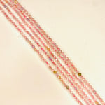 Morganite Crystal Round Faceted Gemstone Beads 2.5mm - 15.5" Strand