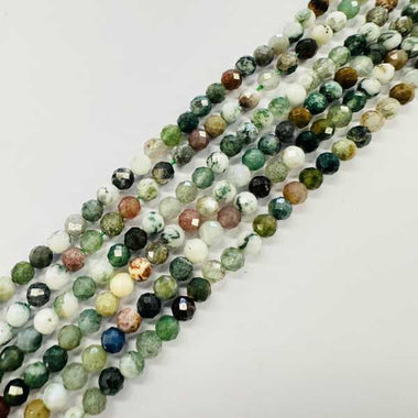 Indian Agate Crystal Faceted Round Gemstones Beads 4mm -15.5" Strand