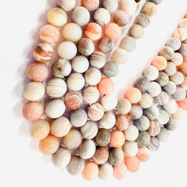 RARE! PINK Botswana Agate Round Gemstone Beads 8mm - | Comforting Energies and Inner Stability - 23 pcs