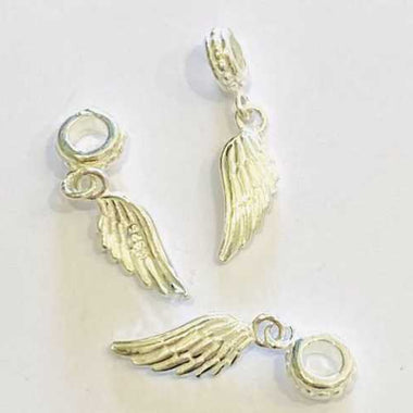 925 Sterling Silver Charms Angel wing - 1pc