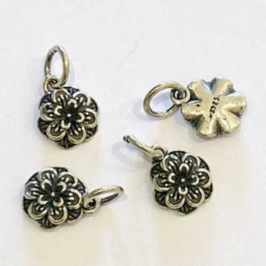 925 Silver Charms Flowers - 1pc
