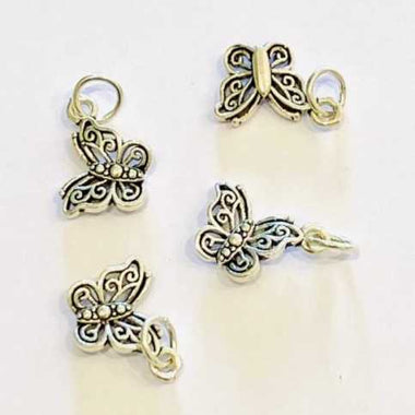 925 Sterling Silver Charms Butterflies - 1pc