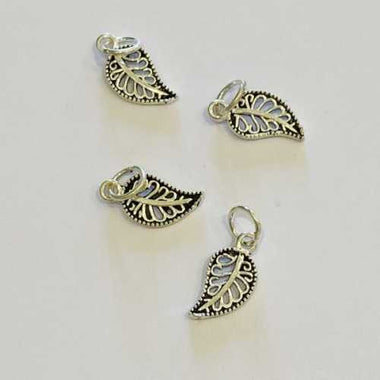 925 Sterling Silver Charm Antique Leaf - 1pc