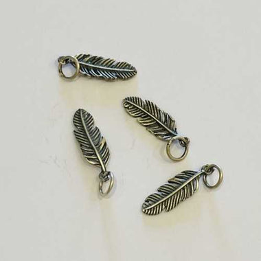 925 Sterling Silver Charm Feather - 1pc