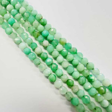 Australian Chrysoprase Crystal Faceted Round Gemstones Beads 4mm -15.5" Strand