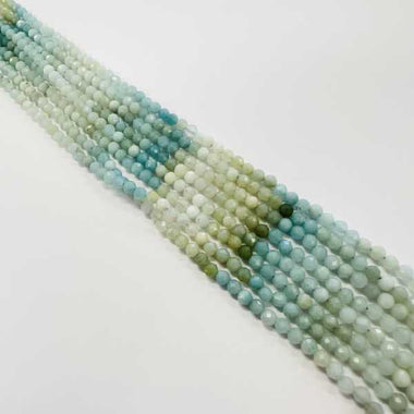 Authentic "A" Quality Mix Amazonite Crystal Faceted Beads Round 4mm- 15.5in Strand
