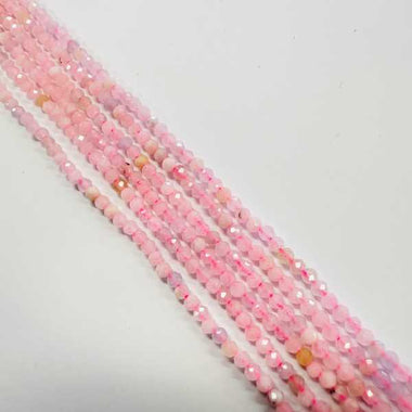 Morganite Crystal Round Faceted Gemstone Beads 2mm - 15.5" Strand