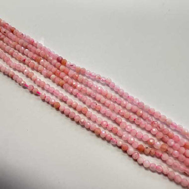 Pink Opal Peruvian Crystal Faceted Round Gemstones Beads 2mm -15.5" Strand