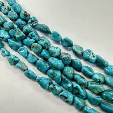 Authentic Hubei Turquoise Crystal Nuggets shape 10 - 12mm - 15.5" Strand