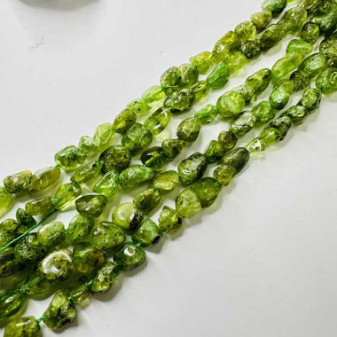 Authentic Peridot Potato Tumbled Nugget Beads 8mm x 10mm -15 Inches Strands