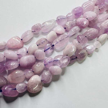RARE! Kunzite Crystal Gemstone Beads Nuggets 8mm-10mm - 15.5in Strand