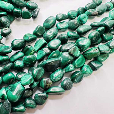 Malachite Crystal Nuggets Gemstone Beads 8mm-10mm - 15.5" Strand