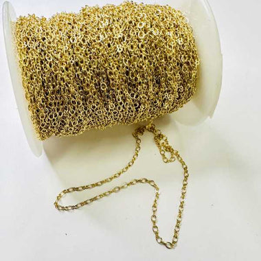 Nickel Free Gold Plated Chain - Chain Link Oval - 1 Metre