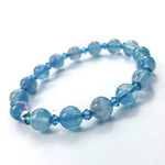 Swarovski Crystals / Blue Fluorite Gemstone Bracelet size 8mm