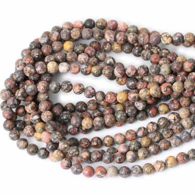Leopard skin Jasper - Loose Gemstone Beads 8mm - 20pcs