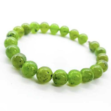 Canadian Jade Gemstone / Swarovski Crystals Bracelet size 8mm
