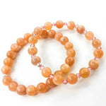 Sunstone Gemstone / Swarovski Crystals Bracelet size 8mm