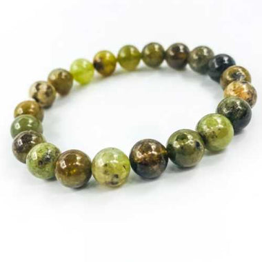 RARE! Tsavorite ( Green Garnet ) Gemstone / Swarovski Crystals Bracelet size 8mm