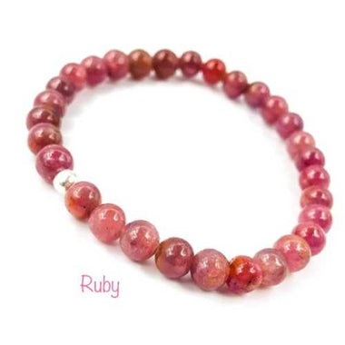 RARE RUBY Crystal Gemstone Bracelet size 6mm