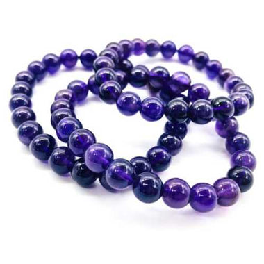 Dark Amethyst Crystal Gemstone Bracelet size 8mm