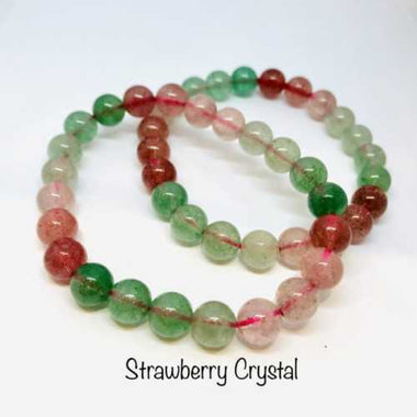 Strawberry Crystal Quartz Gemstone Bracelet size 8mm