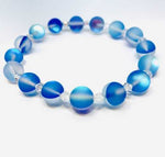 Swarovski Crystals / Aqua Mystic Aura Quartz Gemstone Bracelet size 8mm