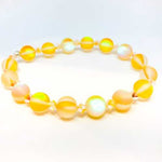 Swarovski Crystals / Aqua Mystic Aura Quartz Gemstone Bracelet size 8mm