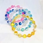 Swarovski Crystals / Aqua Mystic Aura Quartz Gemstone Bracelet size 8mm