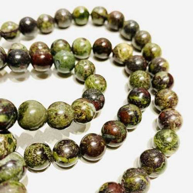 Authentic Dragons Blood Jasper Gemstones Beads Round 8mm - 15.5in Strand