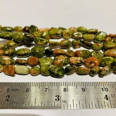 Authentic Unakite Potato Tumble Nugget Gemstones Bead 8-10mm -15.5" Strand