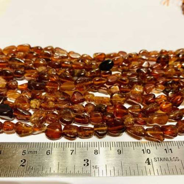 Authentic Orange Garnet (Spessartine)Nugget Gemstones Bead 8-10mm -15.5" Strand
