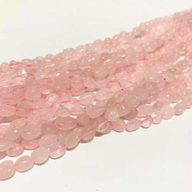 Authentic Rose Quartz Potato Tumbled Nugget Gemstones Bead 12-10mm -15.5" Strand