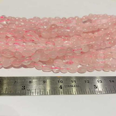 Authentic Rose Quartz Potato Tumbled Nugget Gemstones Bead 8-10mm -15.5" Strand