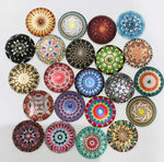 Glass Cabochon Material mandala Theme ( 10pcs )